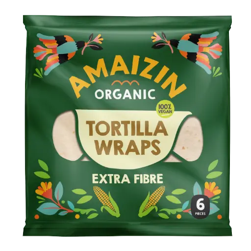 [17883] [20% OFF] Amaizin Organic Corn Tortilla Wraps - Extra Fibre 240g