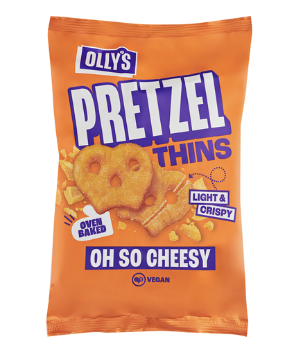 [17870] Ollys Pretzel Thins - Oh So Cheesy X 7 X 140g
