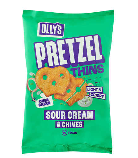 [17871] Ollys Pretzel Thins - Sour Cream and Chives X 7 X 140g