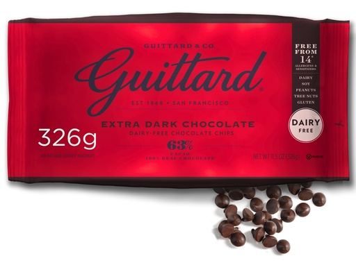 [17995] Guittard Baking Chips - Extra Dark Chocolate 63% Cacao 326g