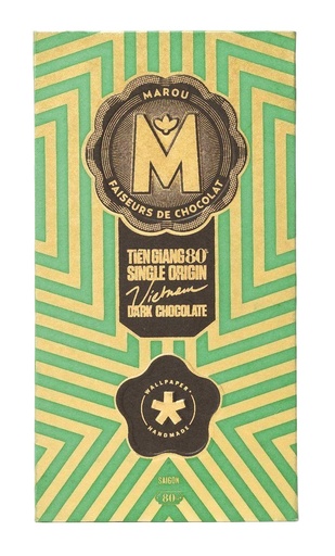 [18053] Marou Chocolate Bar - DARK 80% Wallpaper Limited Edition Tien Giang X 10 X 80g